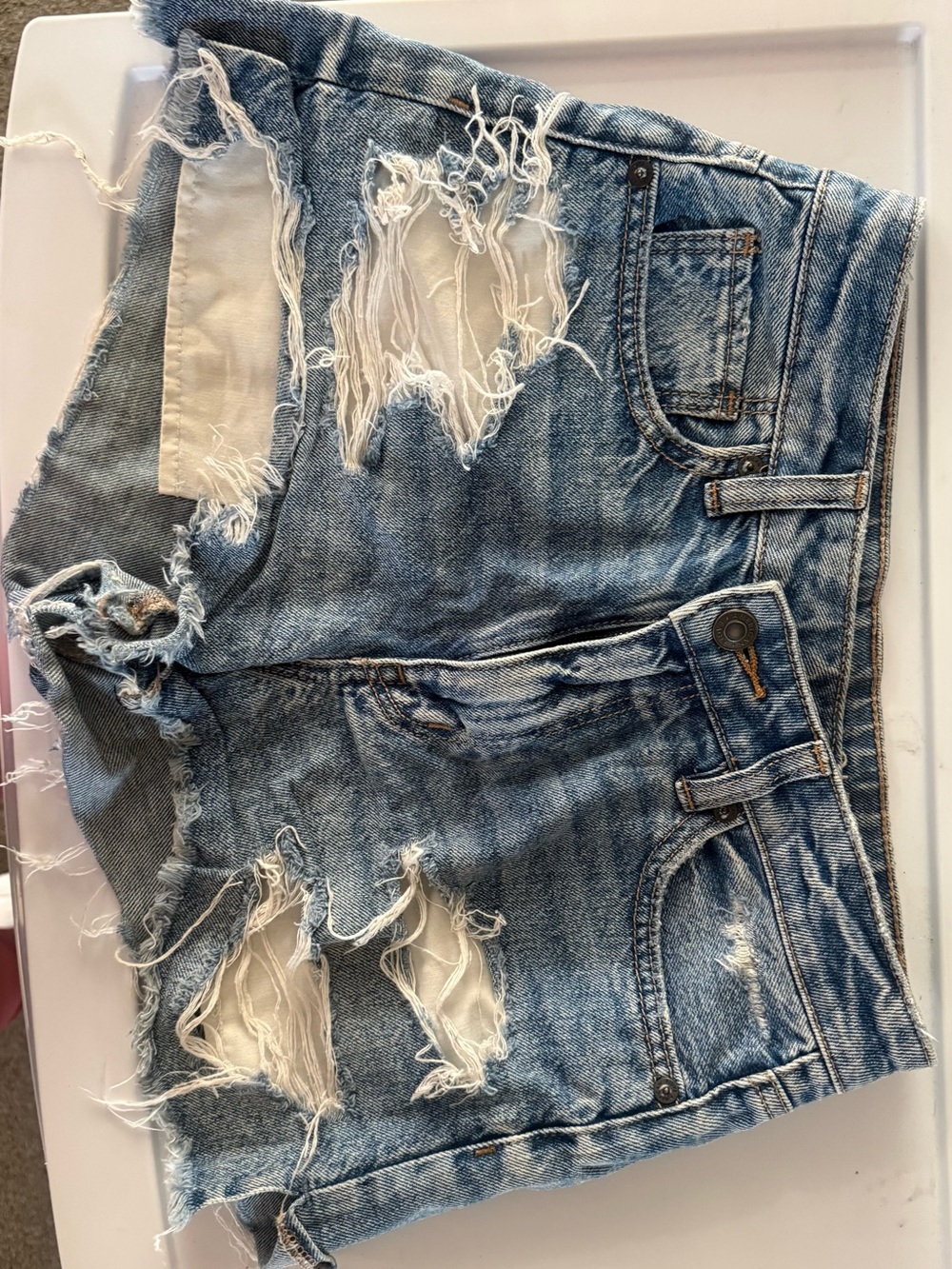 American Eagle Ripped Light Blue Denim Women’s Shorts